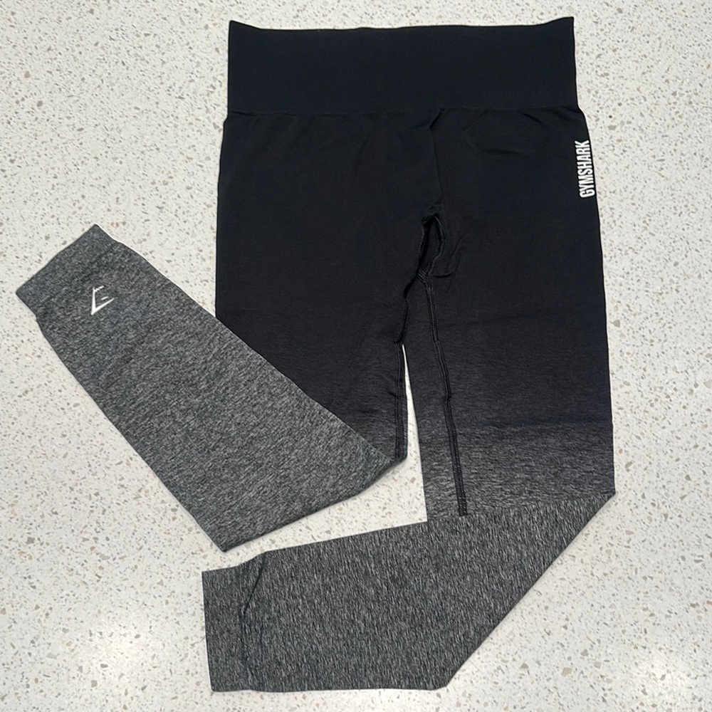 Gymshark Women's Ombré Black and Gray Leggings